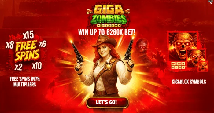 Giga Zombies - बेट चयन के साथ मुख्य मेनू